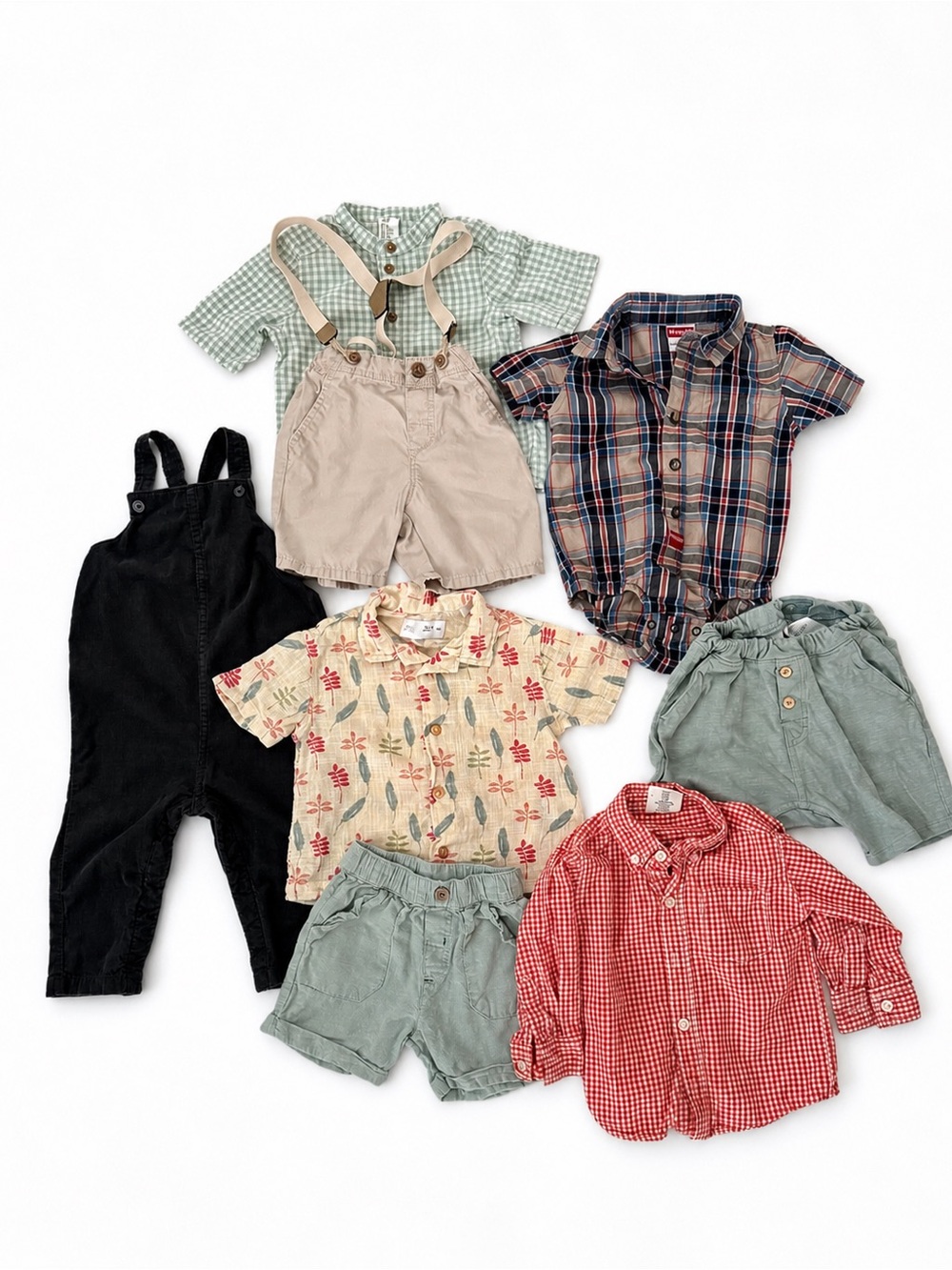 Zara Gap Baby Bundle 12-18M Boy Outfit Set Overalls Shirts Shorts photoshoot